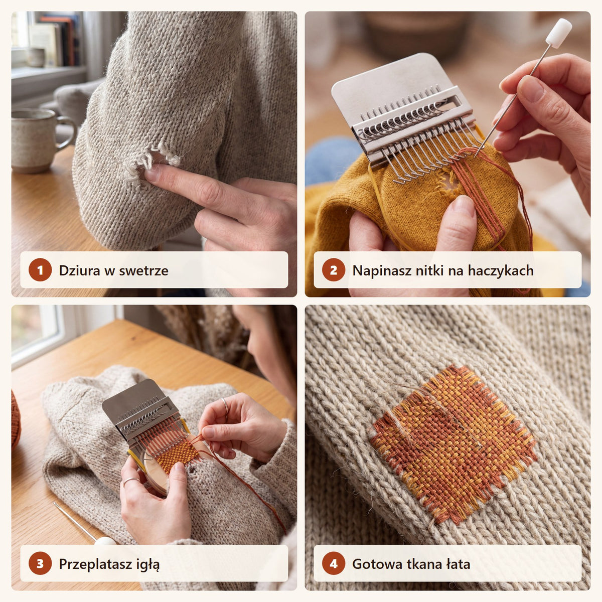 4 kroki od dziury do tkanej łaty